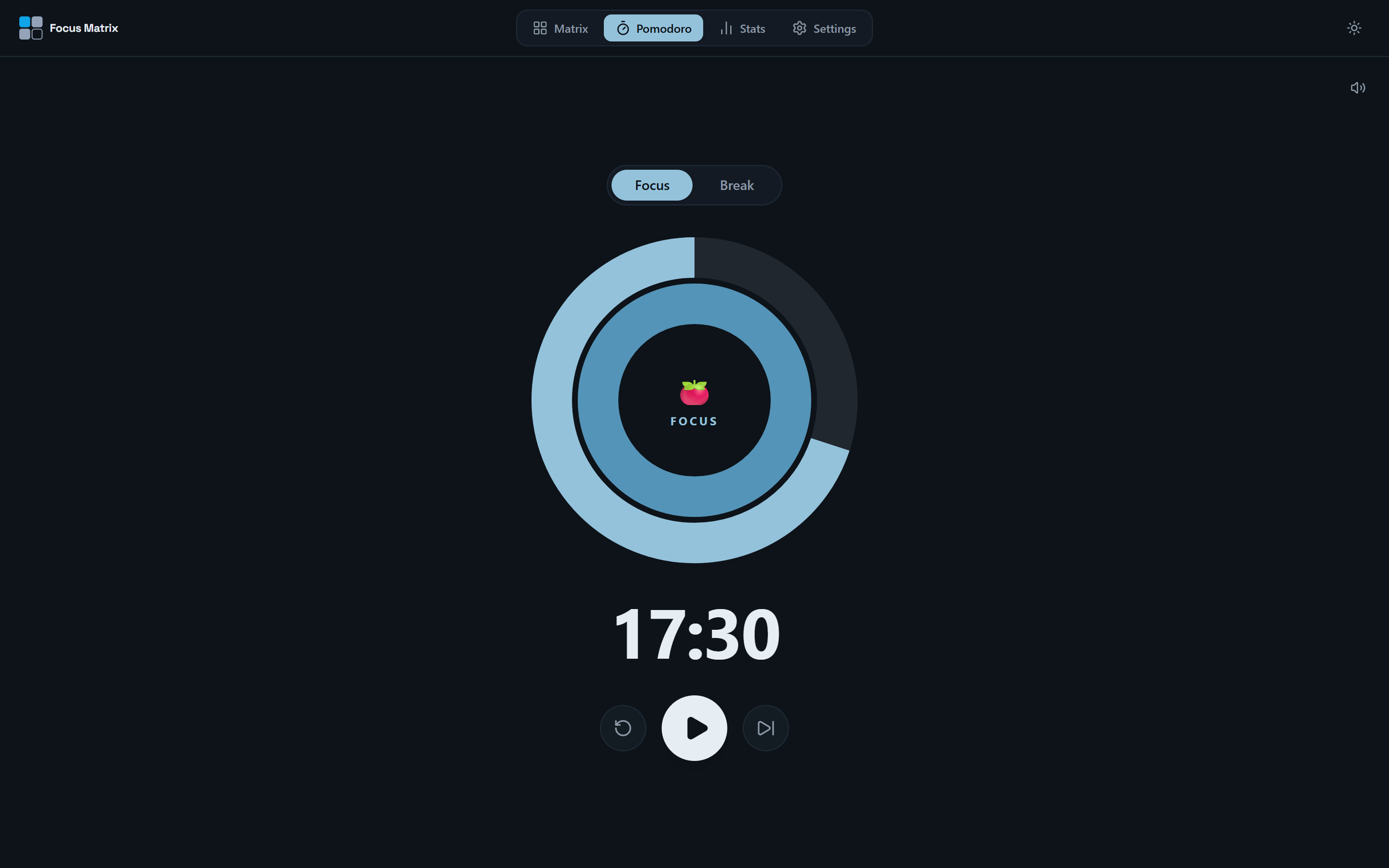 Built-in Pomodoro timer